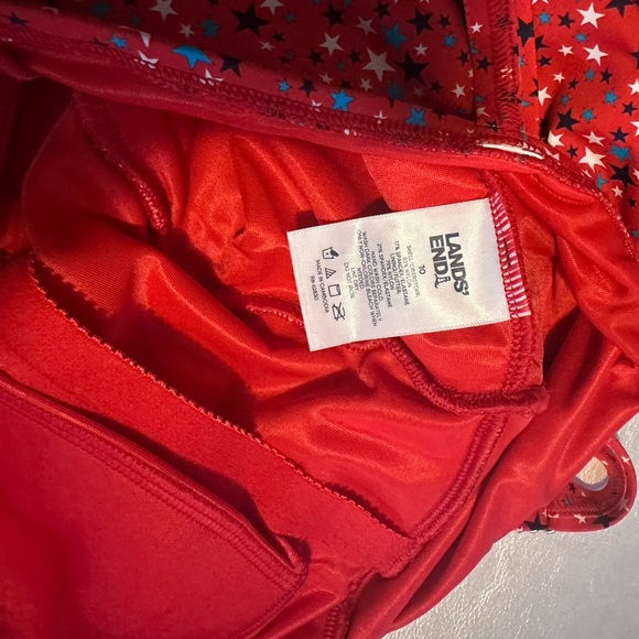 Lands' End Red Floral Women's Swim Dress - Picture 6 of 8